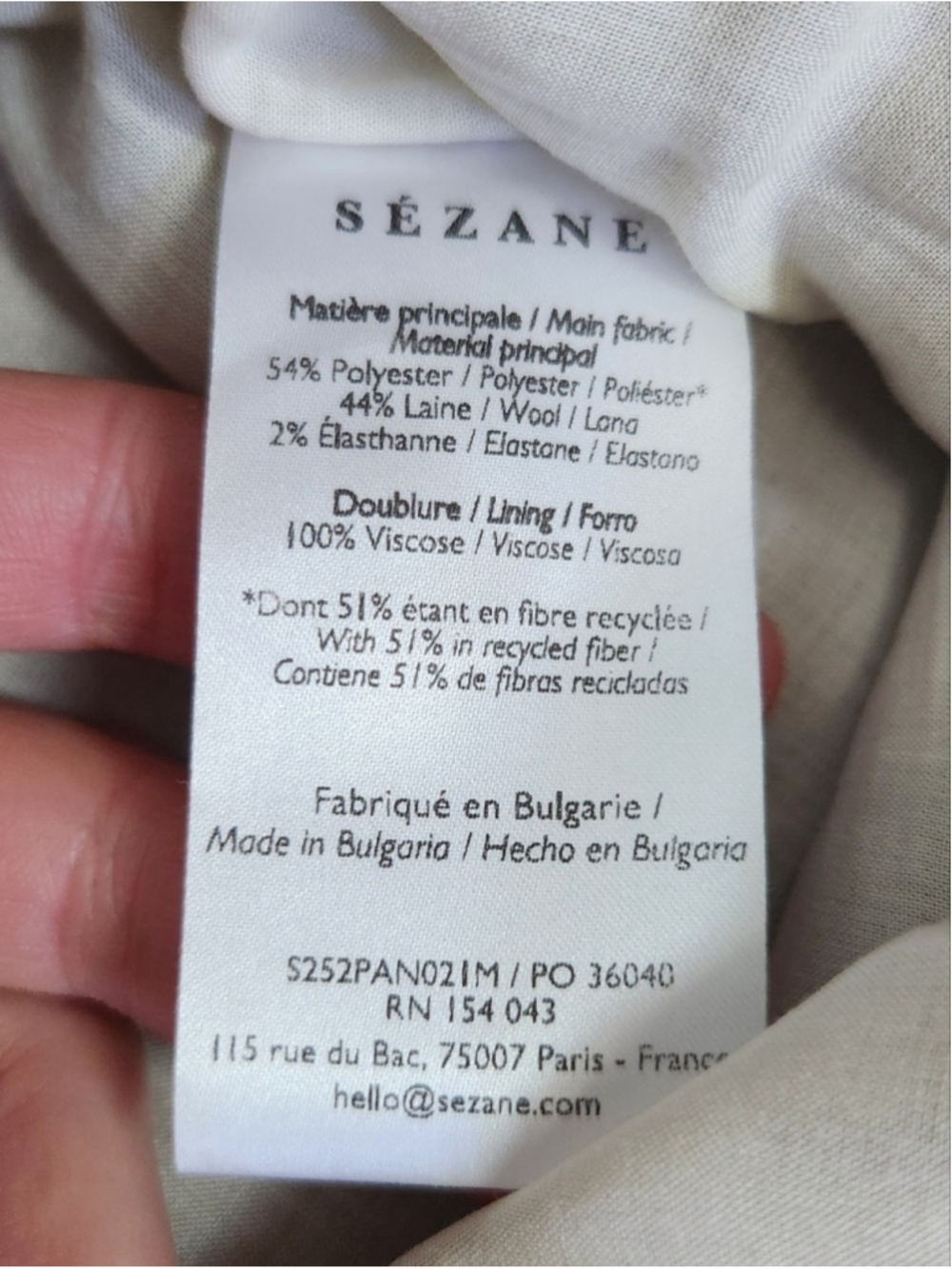 Sezane Emilio Trousers Dress Pants Size 44 Professional Old Money French Paris - Picture 11 of 12